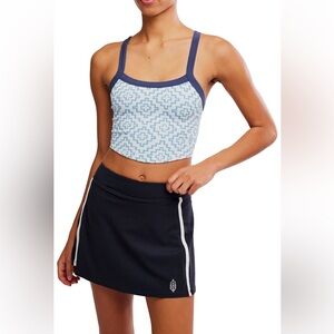 533. FREE PEOPLE All Clear Jacquard Cami in Blue Crush Combo Sz XL NWT $40